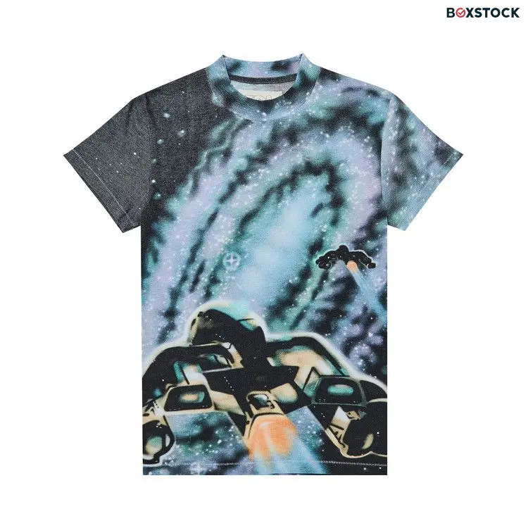 ERL Space Knit Tee 'Space Print' Blue Fall/Winter 2024