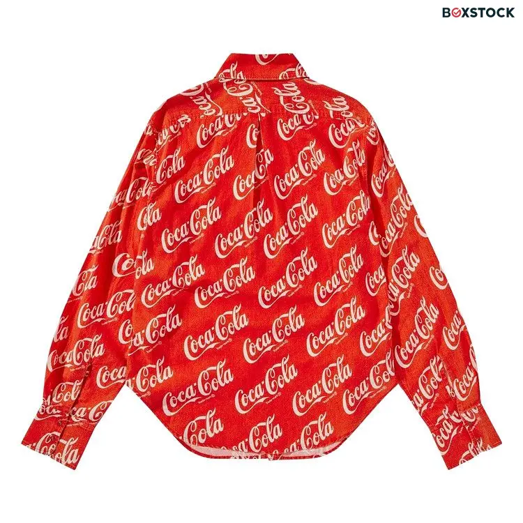 ERL Woven Printed Button Up Shirt 'Red Coca Cola' Spring/Summer 2024