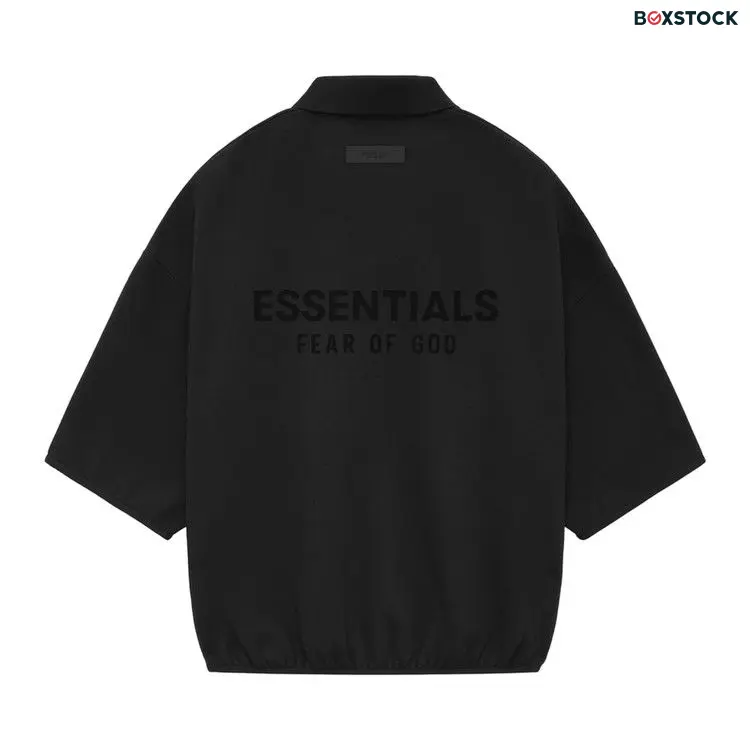 Fear of God Essentials 3/4 Sleeve Polo 'Black' Spring/Summer 2024