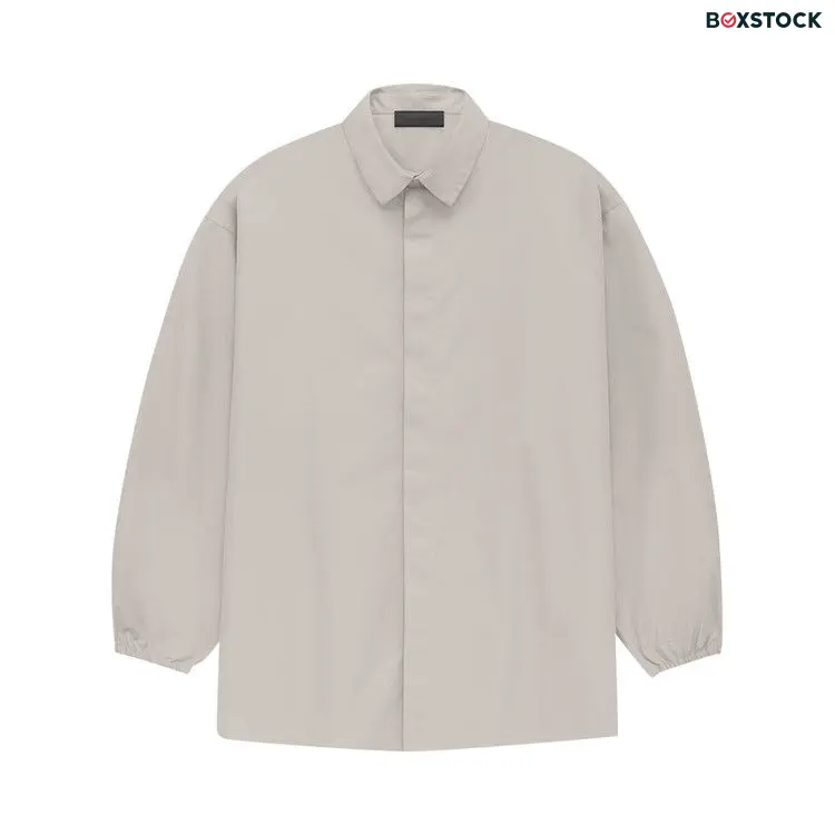 Fear of God Essentials Button Down Shirt 'Silver Cloud' Grey Fall/Winter 2023