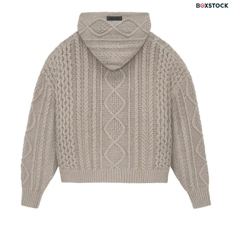 Fear of God Essentials Cable Knit Hoodie 'Core Heather' Brown Fall/Winter 2023