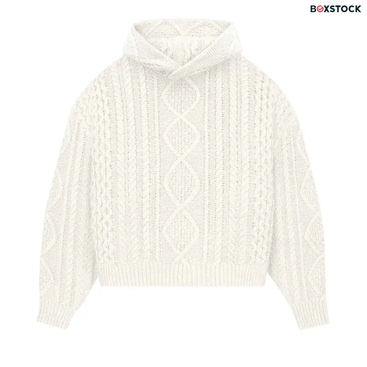 Fear of God Essentials Cable Knit Hoodie 'Cloud Dancer' Cream Fall/Winter 2023