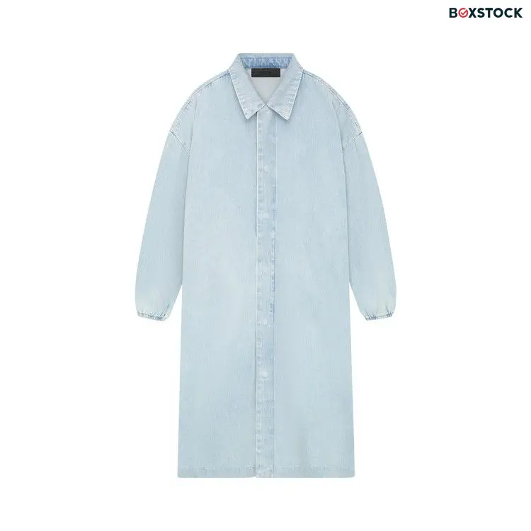 Fear of God Essentials Car Coat 'Light Washed Denim' Blue Fall/Winter 2023