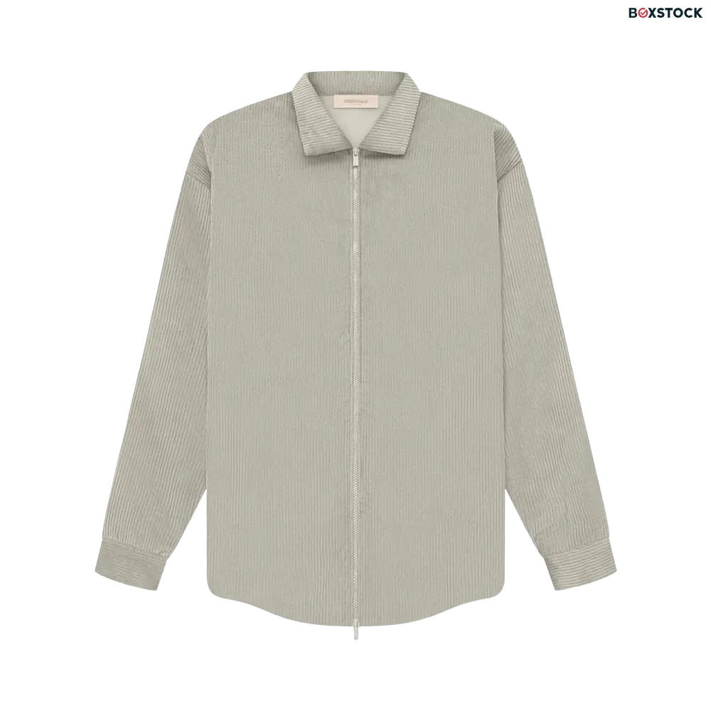 Fear of God Essentials Corduroy Shirt Jacket 'Seal' Grey Spring/Summer 2023