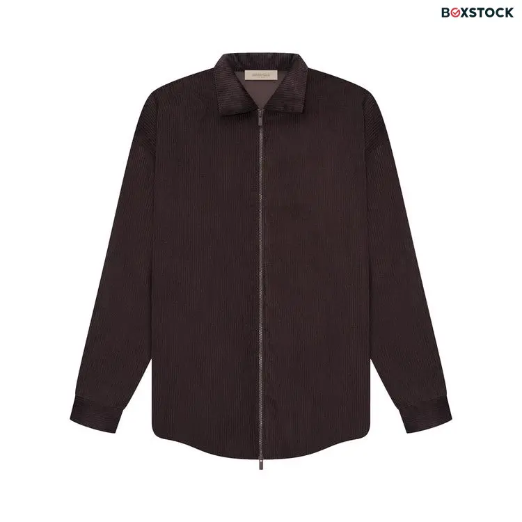 Fear of God Essentials Corduroy Shirt Jacket 'Plum' Brown Spring/Summer 2023