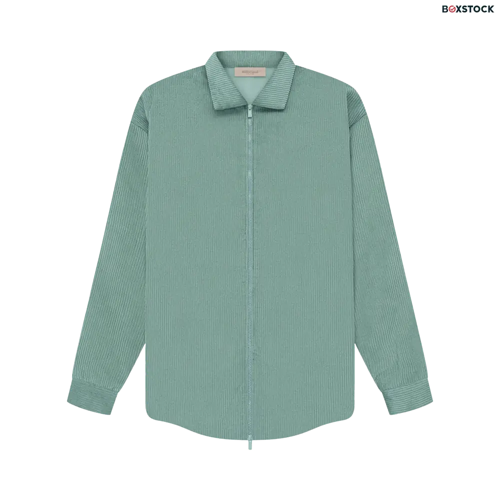 Fear of God Essentials Corduroy Shirt Jacket 'Sycamore' Green Spring/Summer 2023