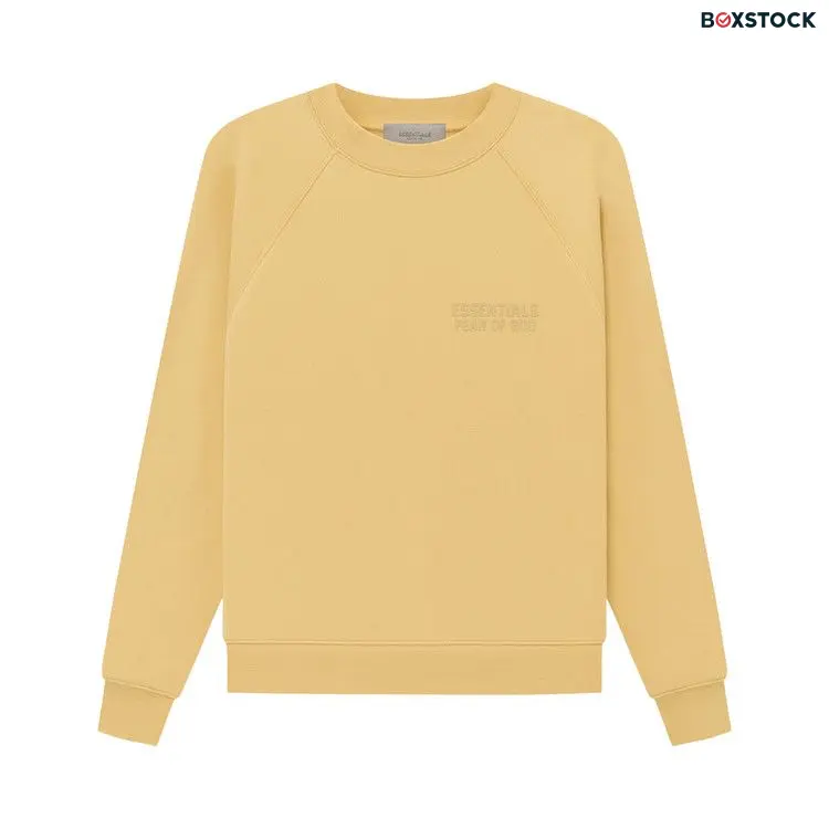 Fear of God Essentials Crewneck Sweatshirt 'Light Tuscan' Yellow Spring/Summer 2023