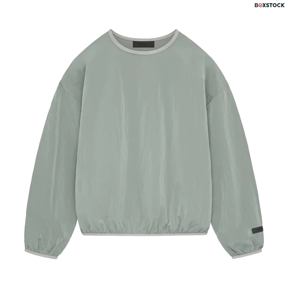 Fear of God Essentials Crinkle Nylon Pullover Crewneck 'Seal' Grey Fall/Winter 2023