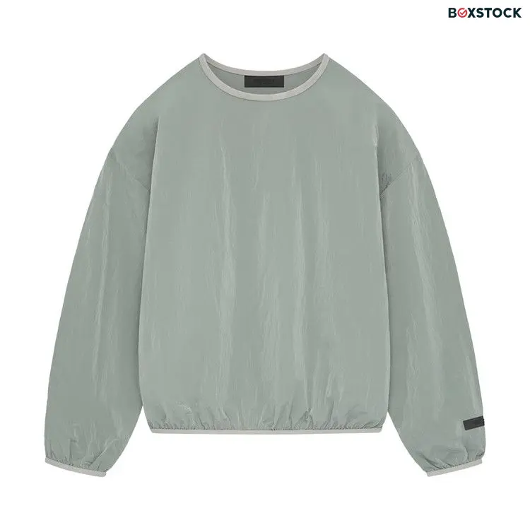Fear of God Essentials Crinkle Nylon Pullover Crewneck 'Seal' Grey Fall/Winter 2023