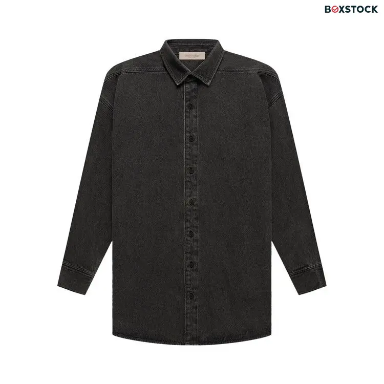 Fear of God Essentials Denim Long-Sleeve Shirt 'Black' Spring/Summer 2022