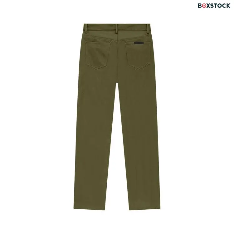 Fear of God Essentials Textured Nylon 5-Pocket Pant 'Military' Green Fall/Winter 2024