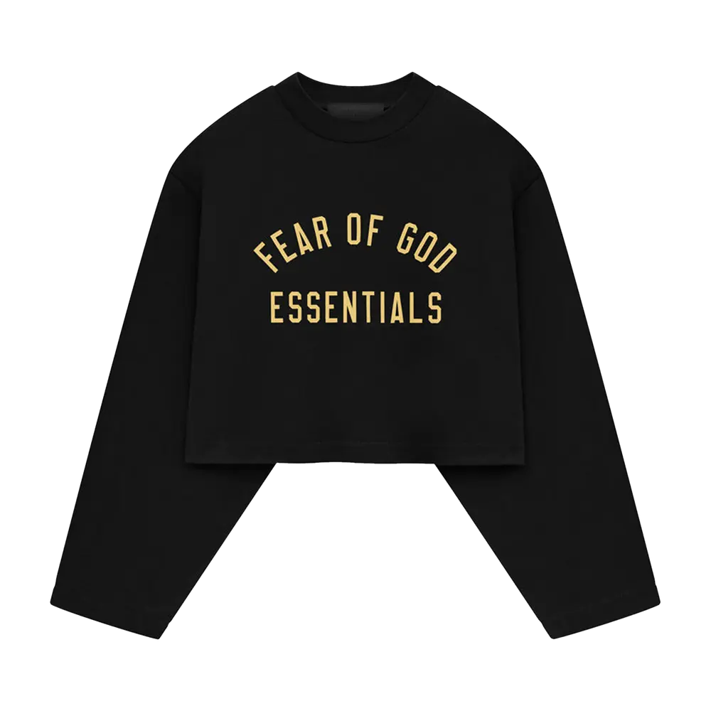 Fear of God Essentials Tri-Blend Cropped Long-Sleeve Shirt 'Black' Fall/Winter 2024