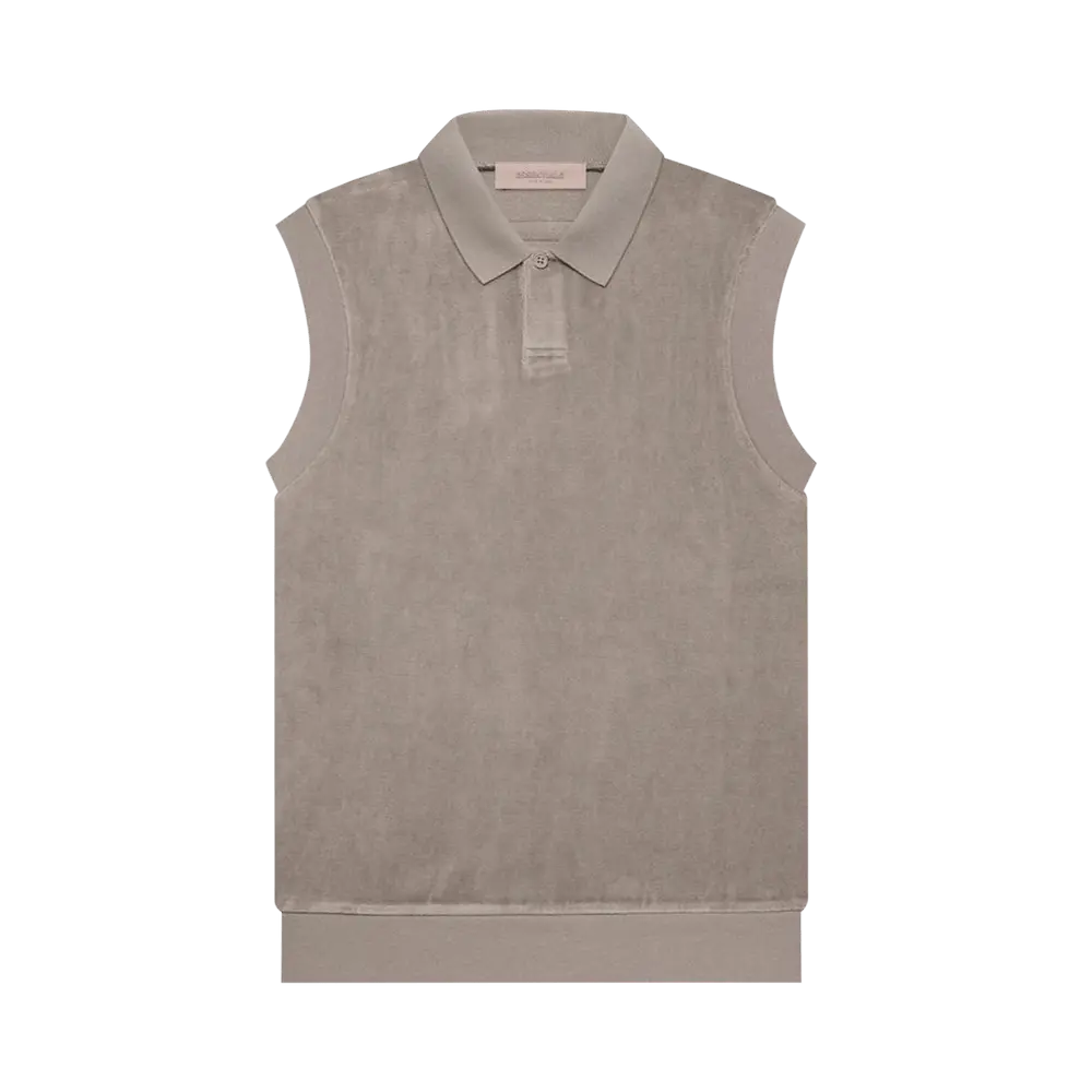 Fear of God Essentials Velour Sleeveless Polo 'Desert Taupe' Grey Fall/Winter 2022