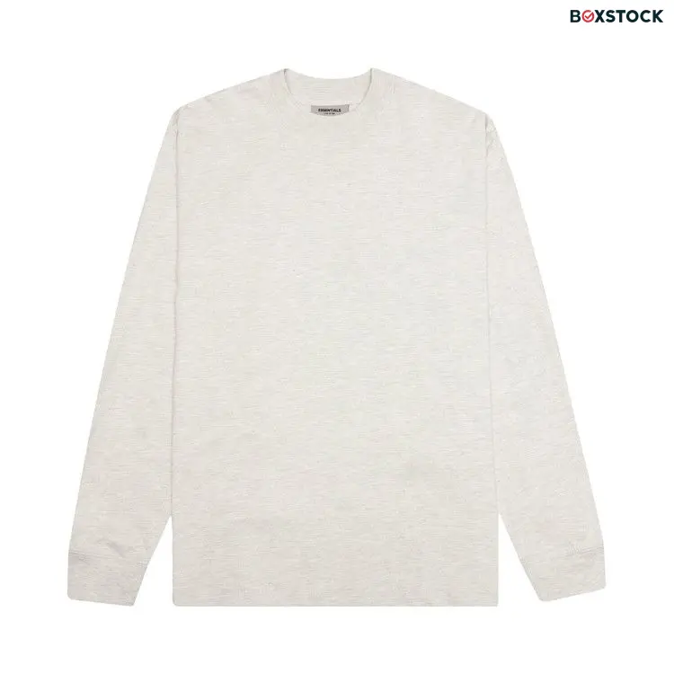Fear of God Essentials Long-Sleeve Tee 'Light Heather Oatmeal' Cream