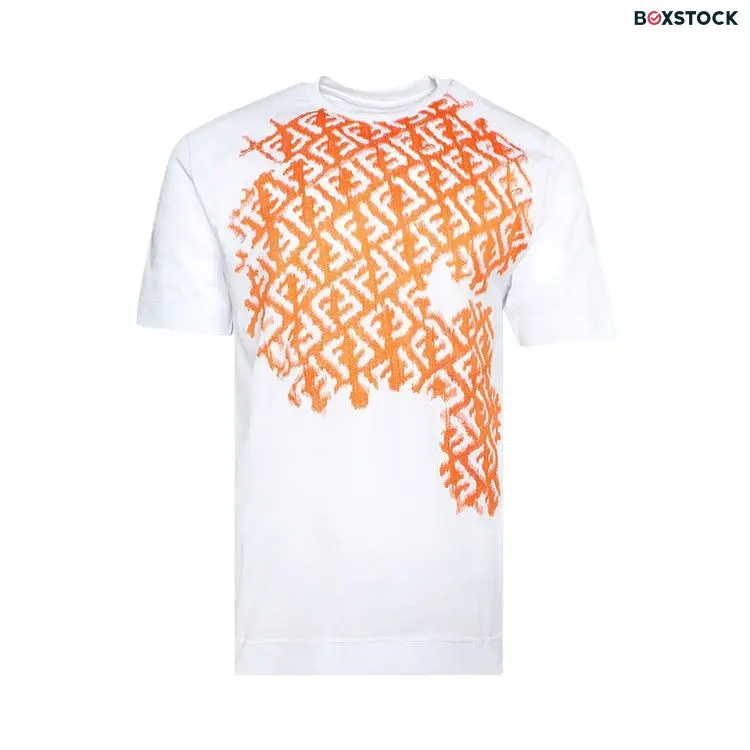 Fendi FF Embroidered T-Shirt 'Natural/Papaya Orange' White Spring/Summer 2023