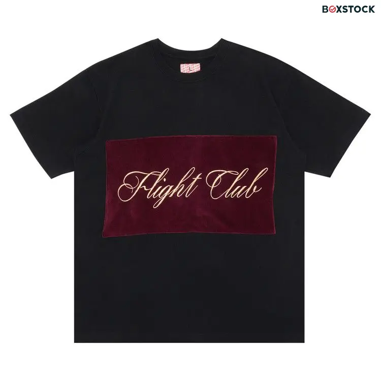 Flight Club Script T-Shirt 'Black/Velour Burgundy' Spring/Summer 2023
