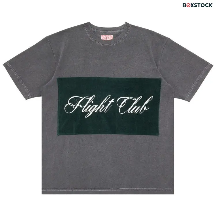 Flight Club Script T-Shirt 'Washed Black/Velour Green' Spring/Summer 2023