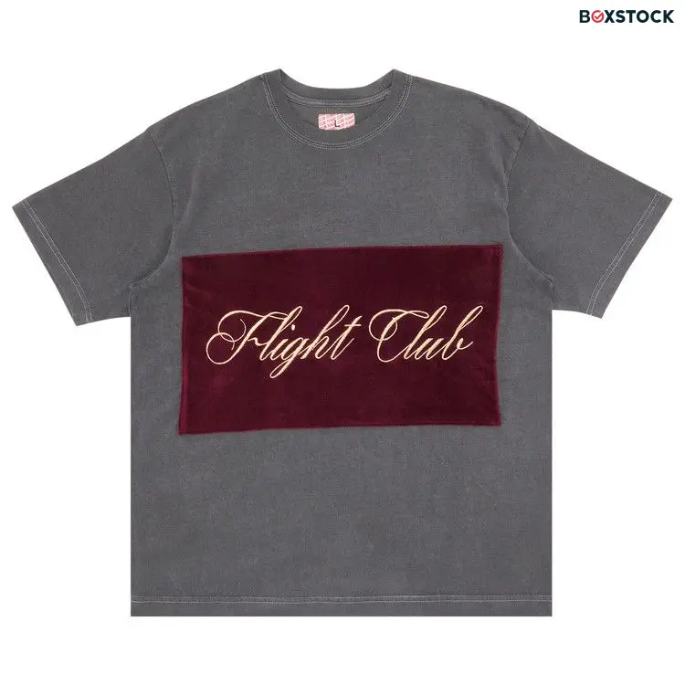 Flight Club Script T-Shirt 'Washed Black/Velour Burgundy' Spring/Summer 2023