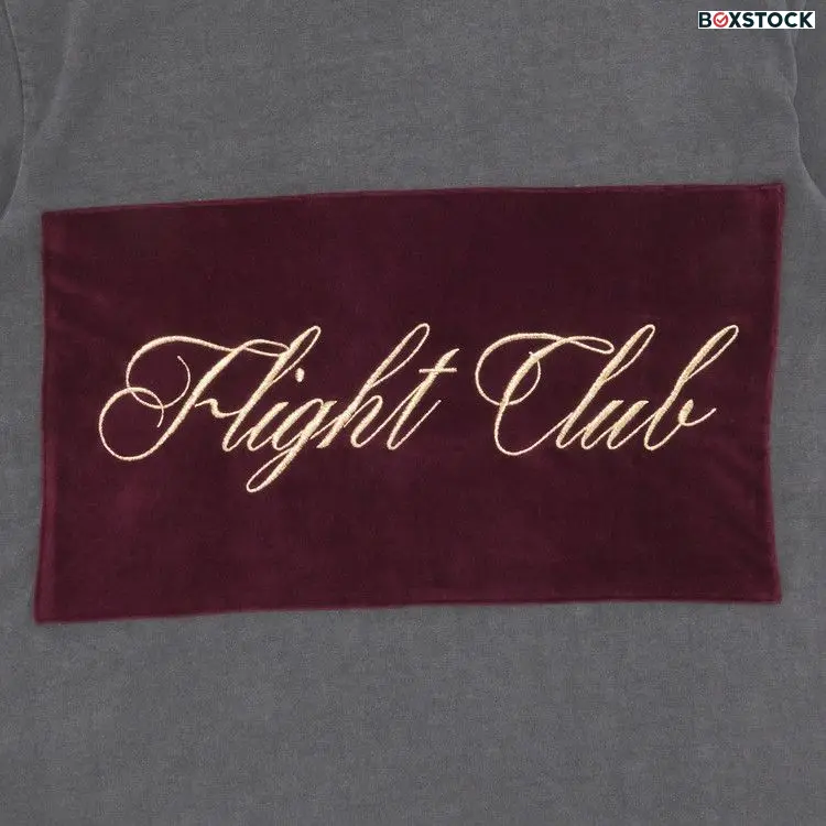 Flight Club Script T-Shirt 'Washed Black/Velour Burgundy' Spring/Summer 2023