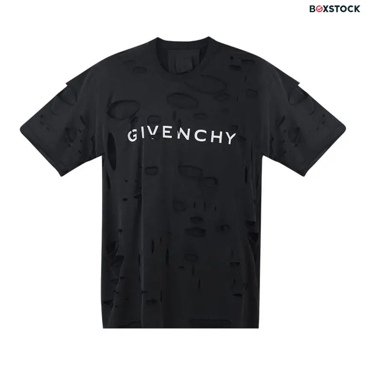 Givenchy 2 Layers Classic Fit Hole T-Shirt 'Faded Black' Spring/Summer 2023