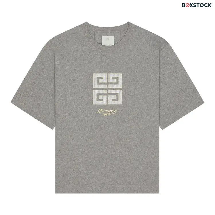 Givenchy 4G Embroidered Crewneck T-Shirt 'Light Grey Melange' Fall/Winter 2024