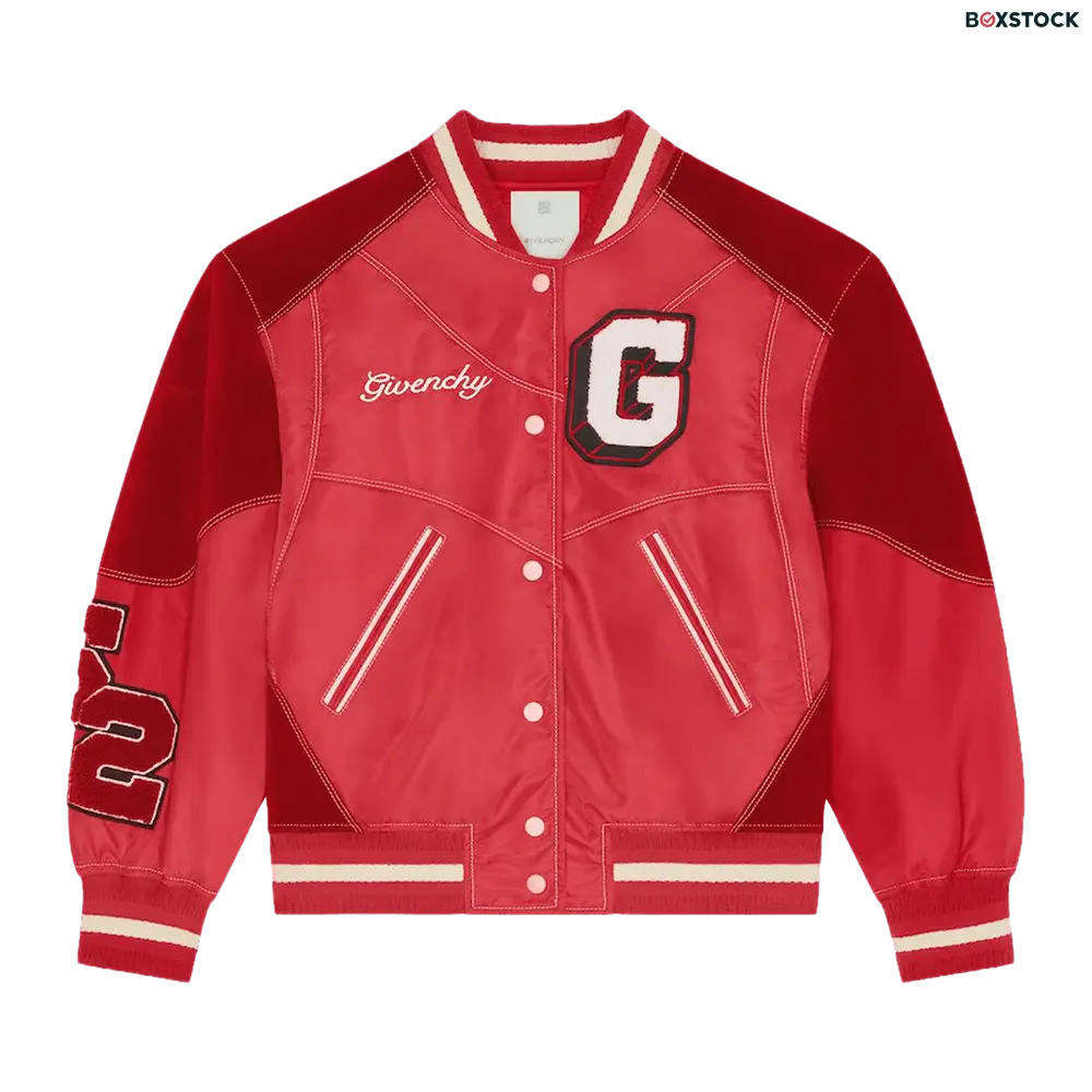 givenchy Givenchy Bi-Material Oversized Varsity Jacket 'Red Cherry' Spring/Summer 2024