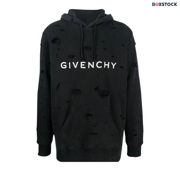 Givenchy Classic Fit Hole Hoodie 'Black' Spring/Summer 2023
