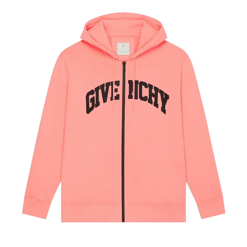 Givenchy Classic Fit Zipped Hoodie 'Coral' Pink Spring/Summer 2023