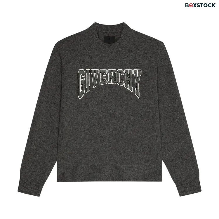Givenchy College Embroidiery Crew Neck Sweater 'Black/Natural' Fall/Winter 2022