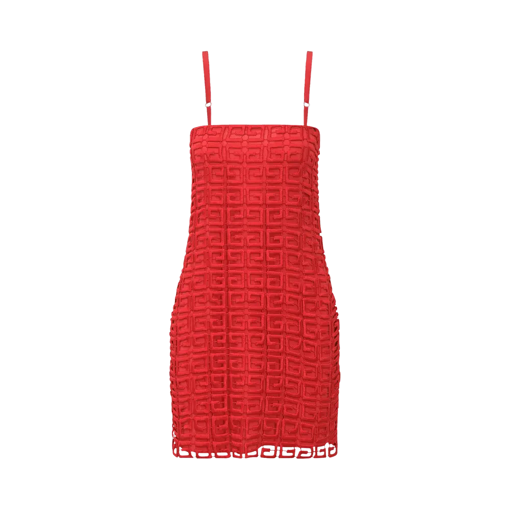 Givenchy Guipure Straps Dress With Underdress 'Red' Spring/Summer 2022