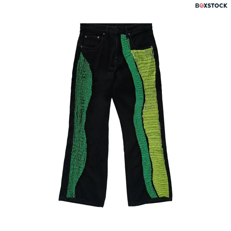 Glass Cypress Semi Flare Denim With Beads 'Black' Spring/Summer 2023