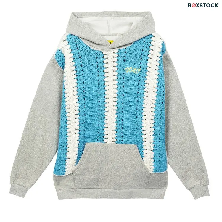 GOLF WANG Crochet Front Hoodie 'Heather Grey' Spring/Summer 2024