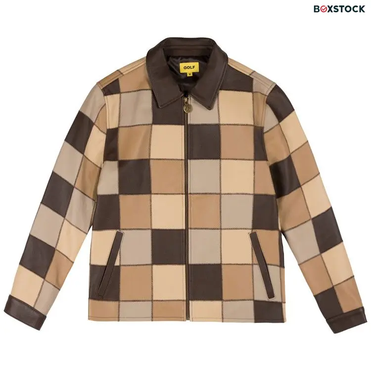 GOLF WANG Leather Patchwork Jacket 'Brown Combo' Fall/Winter 2023