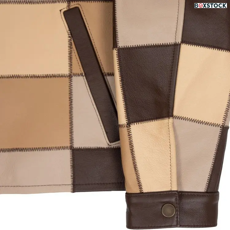 GOLF WANG Leather Patchwork Jacket 'Brown Combo' Fall/Winter 2023