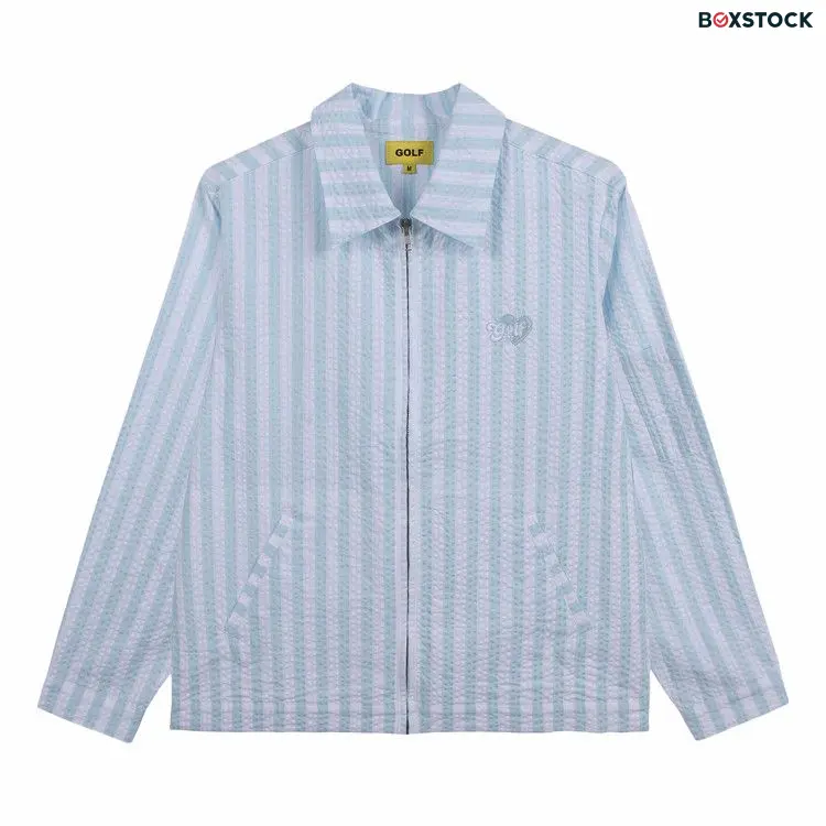 GOLF WANG Wide Seersucker Work Jacket 'Blue/White' Spring/Summer 2023