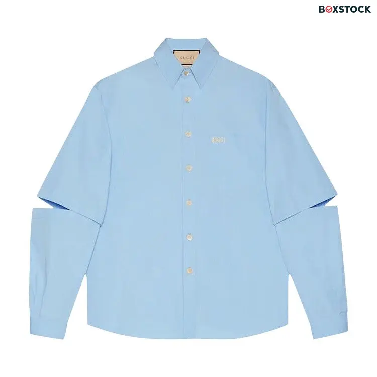 Gucci Embroidery Poplin Shirt 'Sky Blue' Fall/Winter 2023