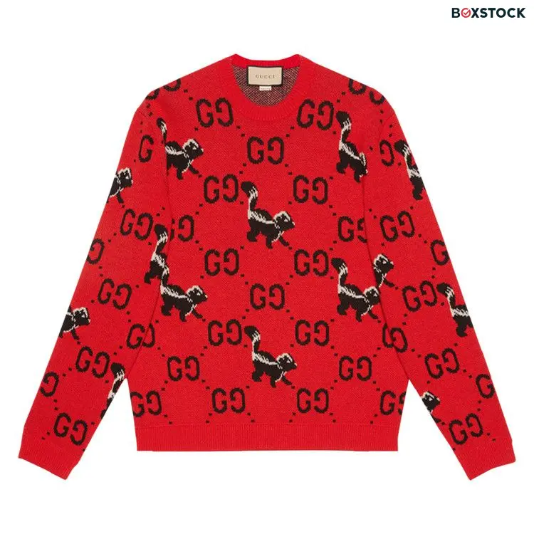 Gucci GG And Skunk Wool Knit Sweater 'Red' Fall/Winter 2022