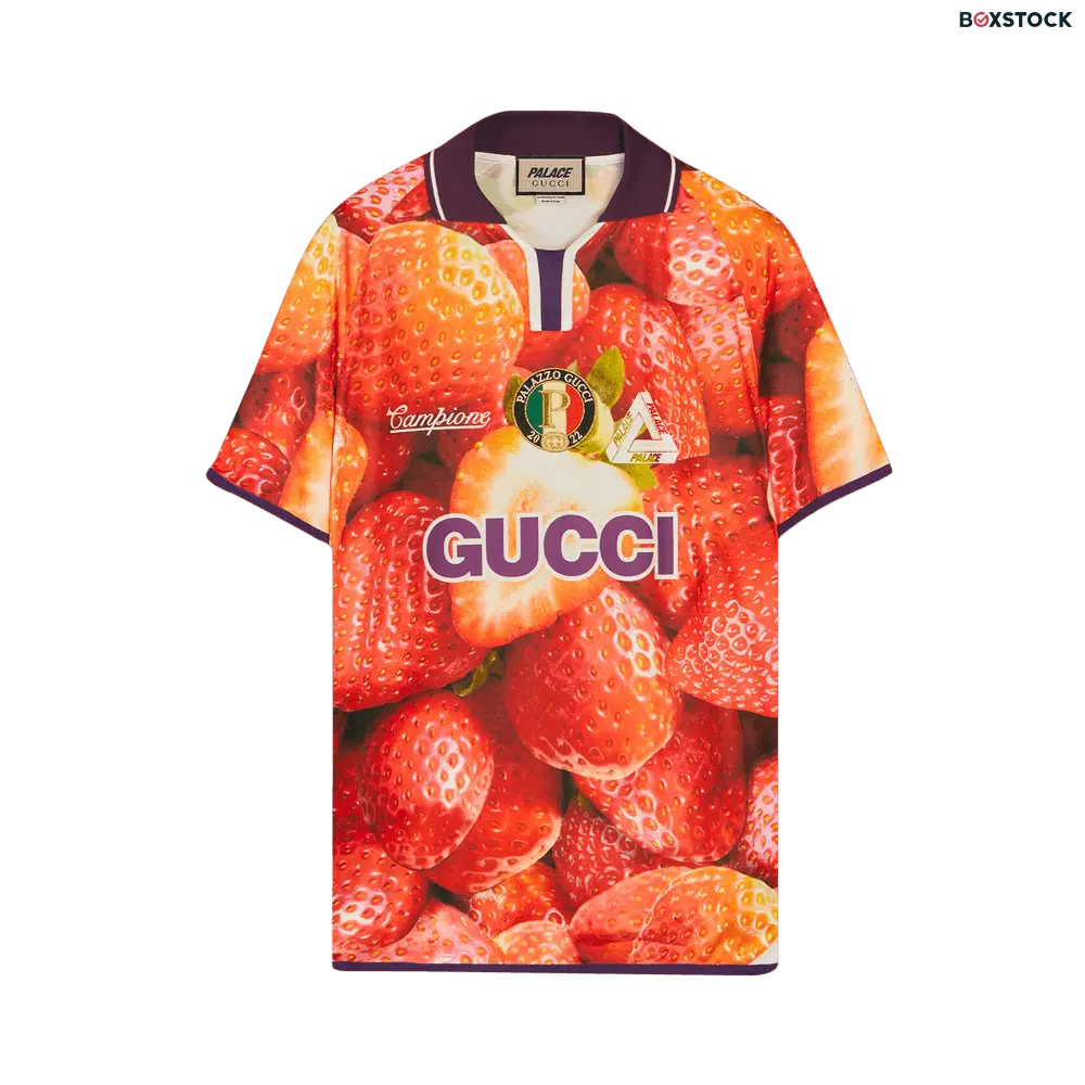 Gucci x Palace Printed Football Technical Jersey T-Shirt 'Red' Fall/Winter 2022