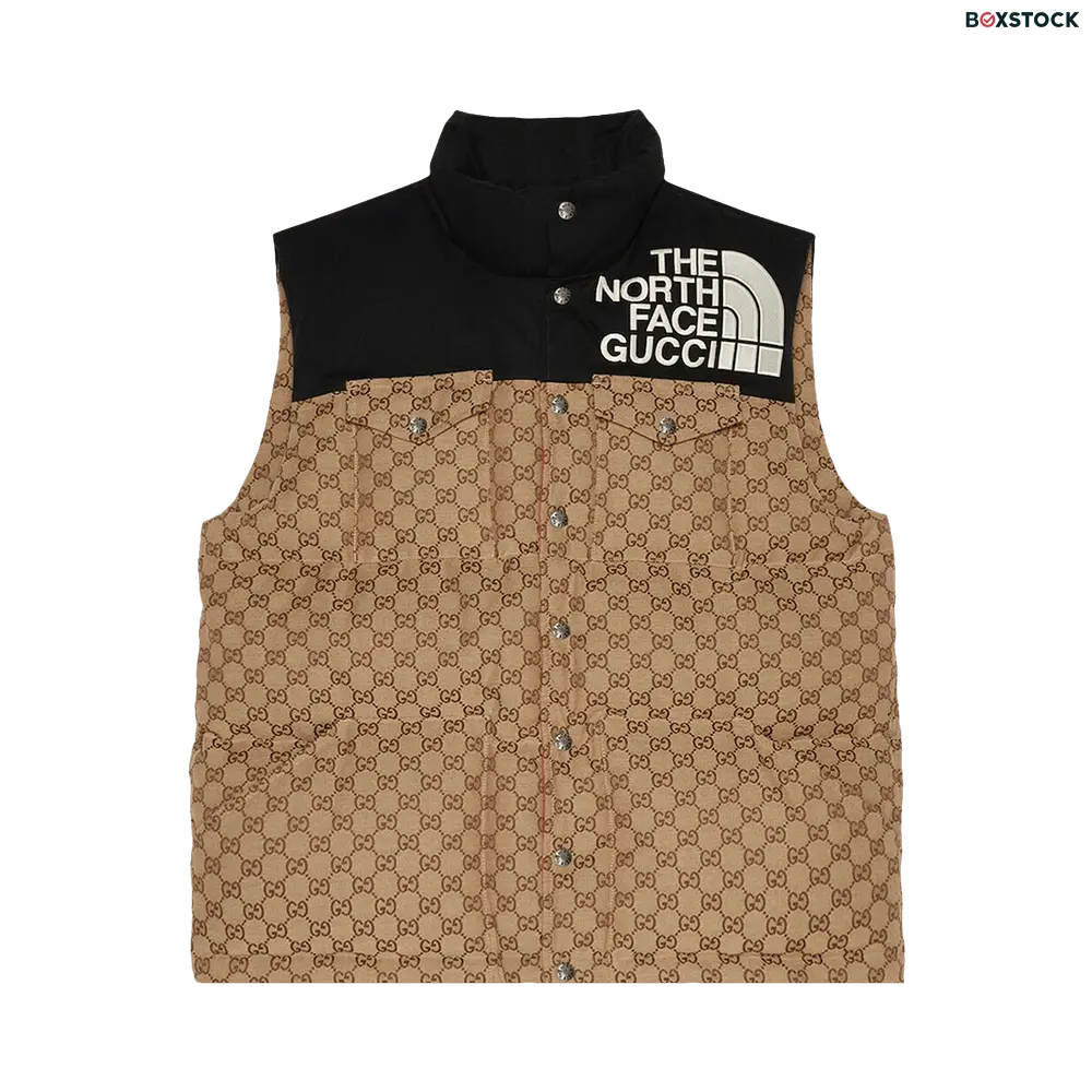 Gucci x The North Face GG Padded Vest 'Beige/Ebony/Black' Multi-Color Fall/Winter 2021