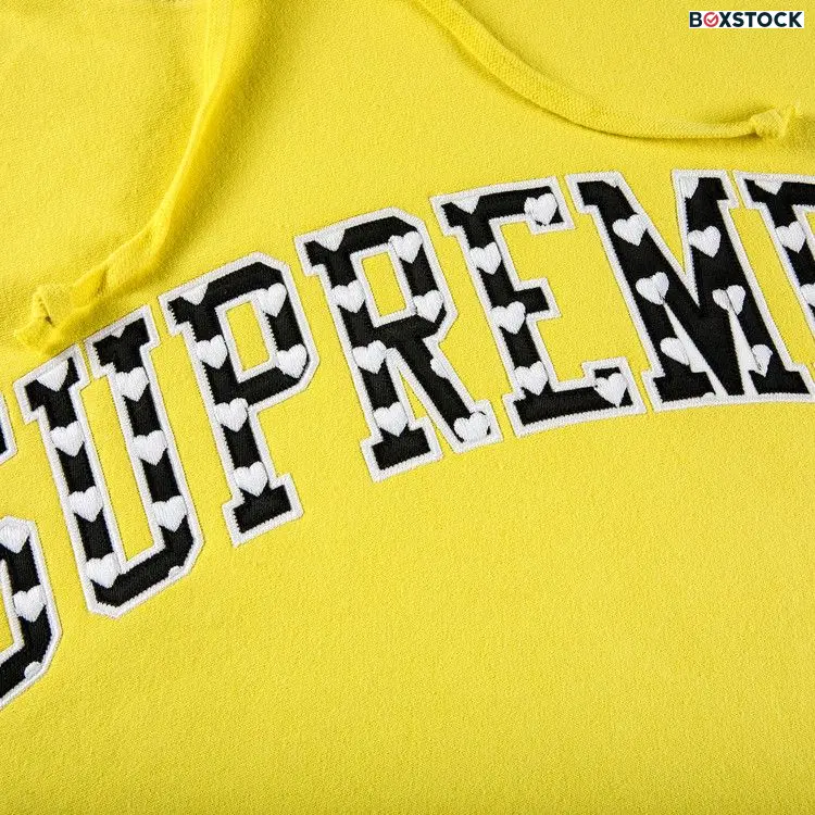 Supreme Hearts Arc Hooded Sweatshirt 'Light Lemon' Yellow Spring/Summer 2021