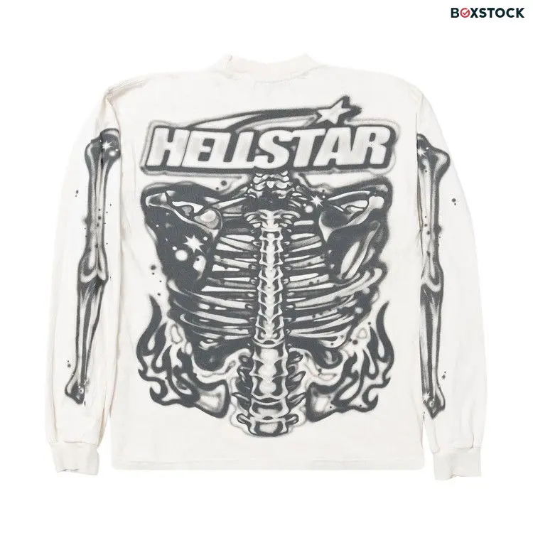 Hellstar Airbrush Bones Long-Sleeve 'White' Fall/Winter 2023
