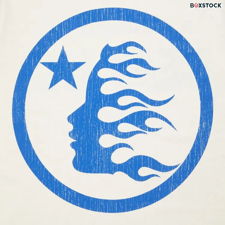 Hellstar Beat Us! T-Shirt 'White/Blue' Cream Spring/Summer 2024