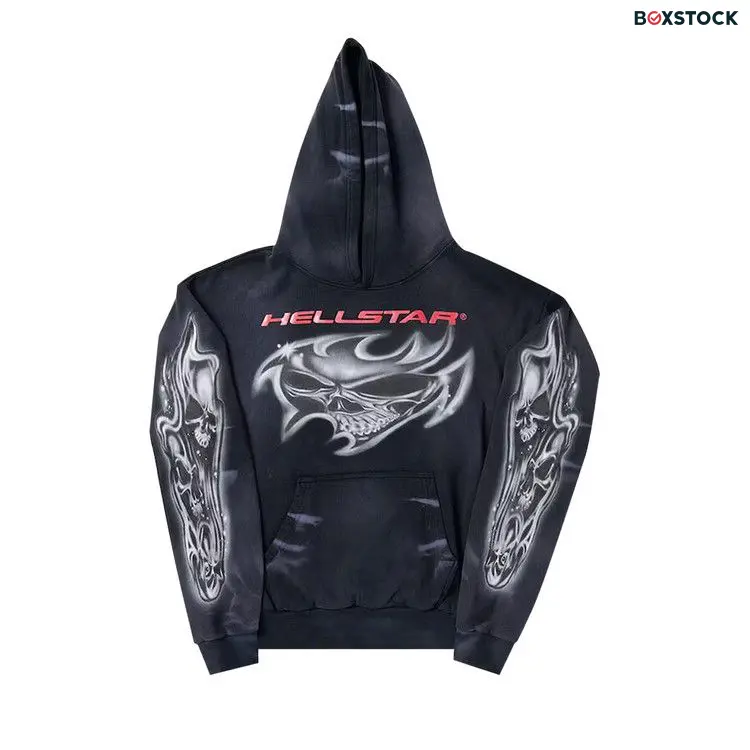 Hellstar Airbrushed Skull Hoodie 'Black' Fall/Winter 2023