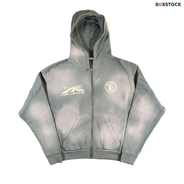 Hellstar Zip Up Sweatshirt 'Grey'