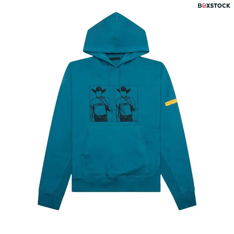 Helmut Lang Scribble Logo Hoodie 'River' Blue Fall/Winter 2023