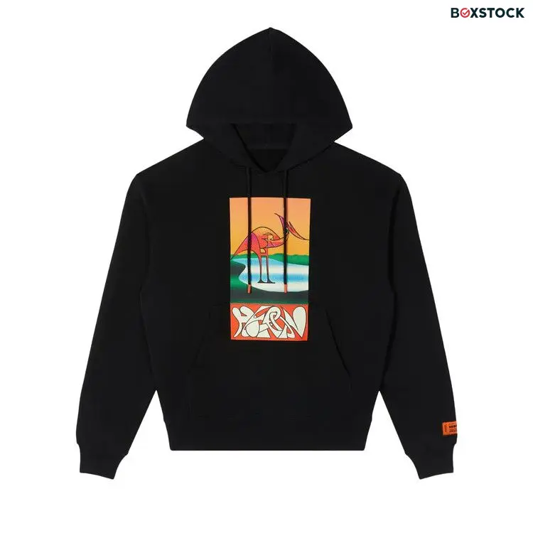 Heron Preston Abstract Hoodie 'Black/Orange' Spring/Summer 2022
