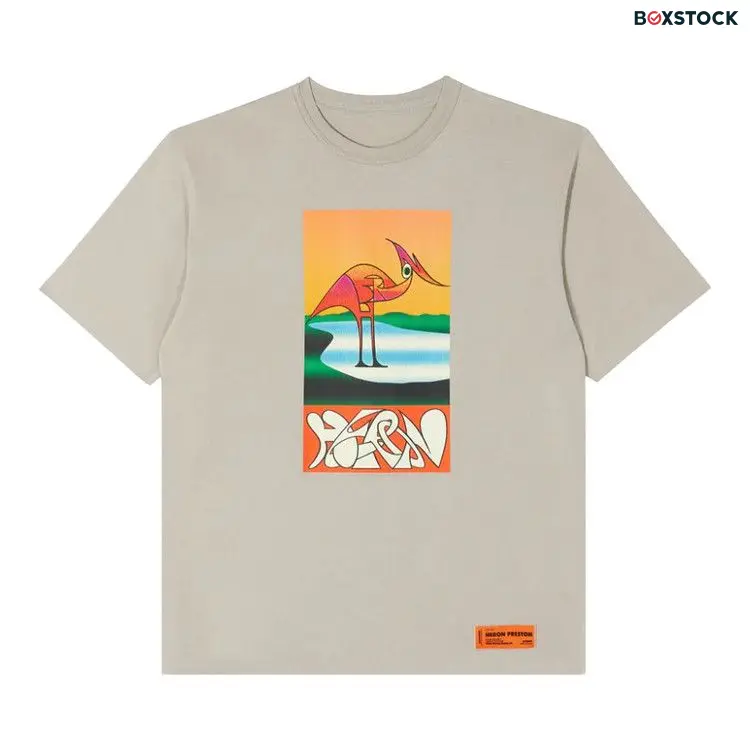 Heron Preston Abstract Tee 'Grey/Orange' Spring/Summer 2022
