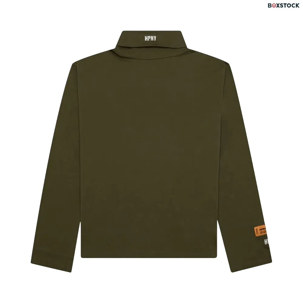 Heron Preston Logo Patch Rollneck Long-Sleeve T-Shirt 'Dark Olive' Green Fall/Winter 2023