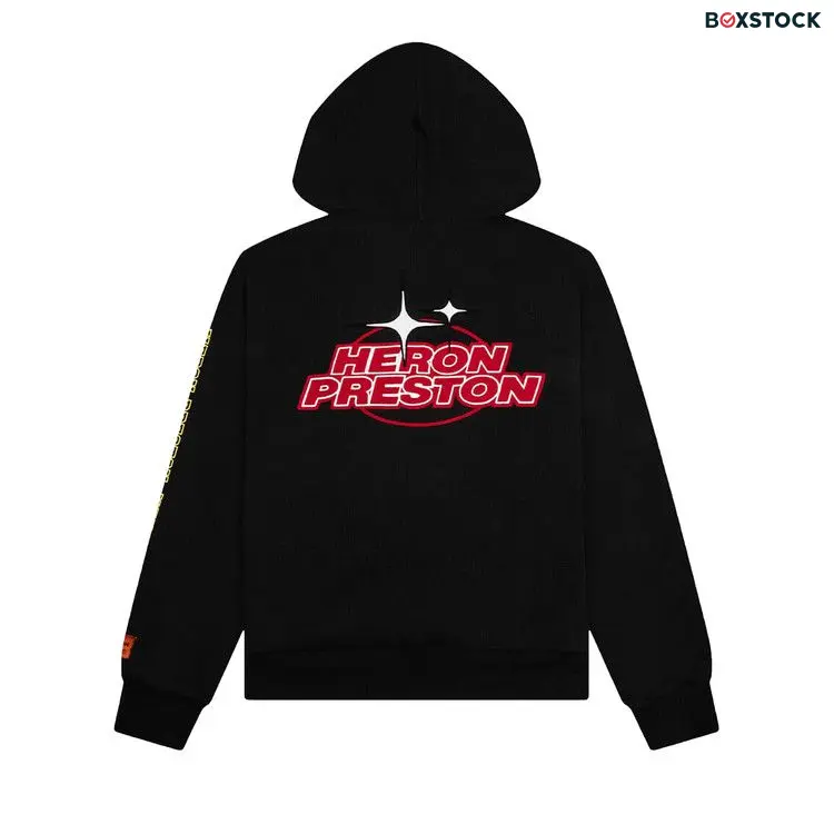 Heron Preston Logo Zip Hoodie 'Black/Red' Fall/Winter 2023