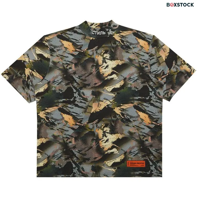 Heron Preston Short-Sleeve Turtleneck 'Camo Green/White' Spring/Summer 2022